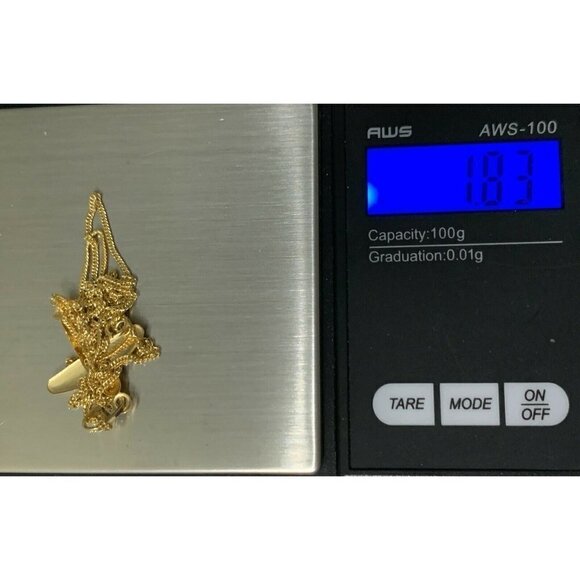 18K Gold 17.5 inches Necklace Airplane Pendant 1.83 grams - Picture 10 of 15